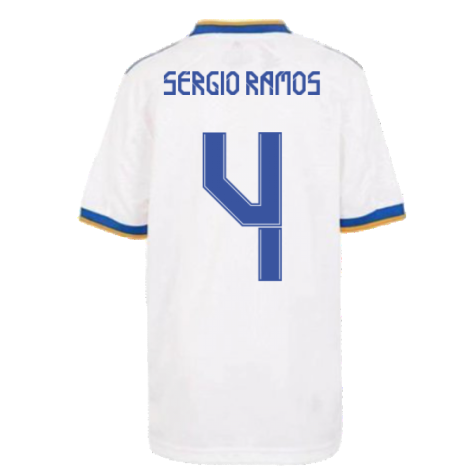 Real Madrid 2021-2022 Home Shirt (Kids) (SERGIO RAMOS 4)