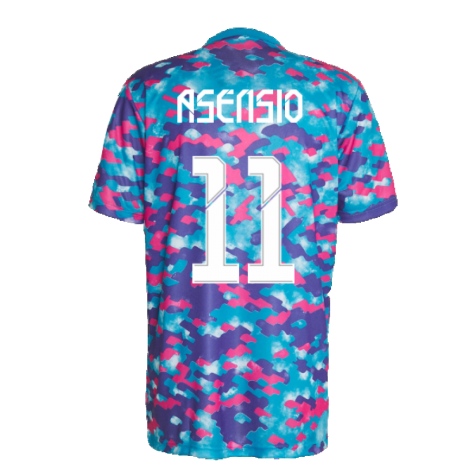 Real Madrid 2021-2022 Pre-Match Training Shirt (Pink) (ASENSIO 11)