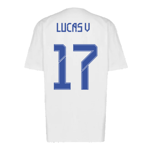 Real Madrid 2021-2022 Training Tee (White-Blue) (LUCAS V 17)