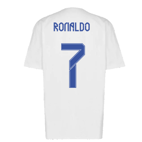 Real Madrid 2021-2022 Training Tee (White-Blue) (RONALDO 7)