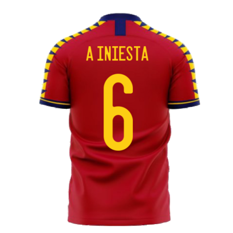 Spain 2024-2025 Home Concept Football Kit (Libero) (A INIESTA 6)