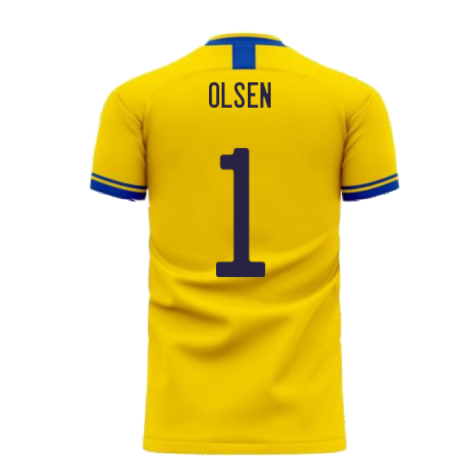 Sweden 2024-2025 Home Concept Football Kit (Libero) (OLSEN 1)