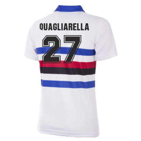 U. C. Sampdoria 1991 - 92 Away Retro Football Shirt (QUAGLIARELLA 27)