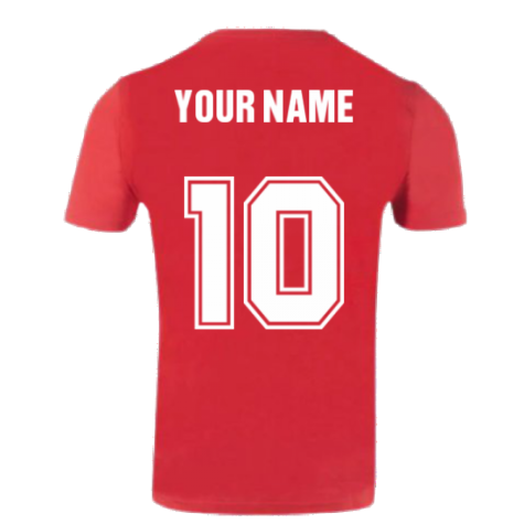 Wales 2021 Polyester T-Shirt (Red) (Your Name)