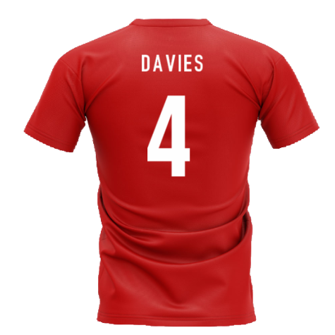 Wales Football Team T-Shirt - Red (DAVIES 4)