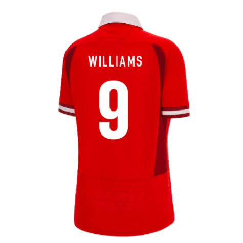 Wales RWC 2023 WRU Home Rugby Shirt (Ladies) (Williams 9)