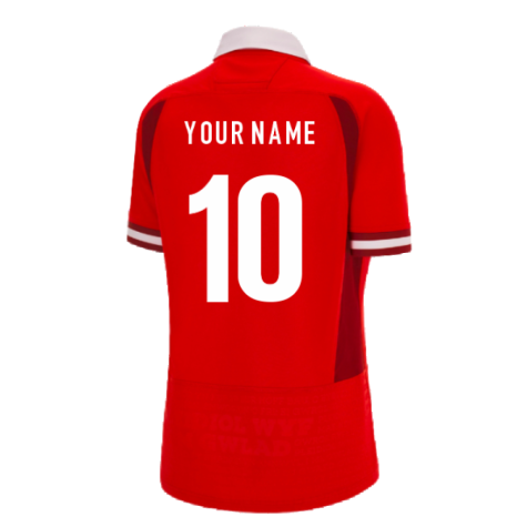 Wales RWC 2023 WRU Home Rugby Shirt (Ladies) (Your Name)