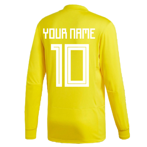 2017-2018 Feyenoord Long Sleeve Training Jersey (Yellow) (Your Name)