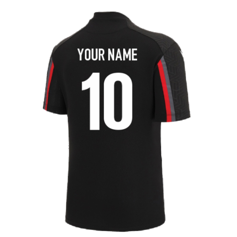 2022-2023 Wales Training Poly Shirt (Black) (Your Name)