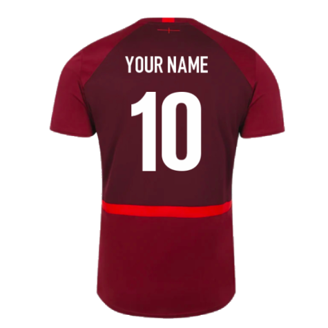 2023-2024 England Rugby Gym Tee (Tibetan Red) (Your Name)