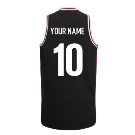 2023-2024 Wales Rugby Basketball Singlet (Black) (Your Name)