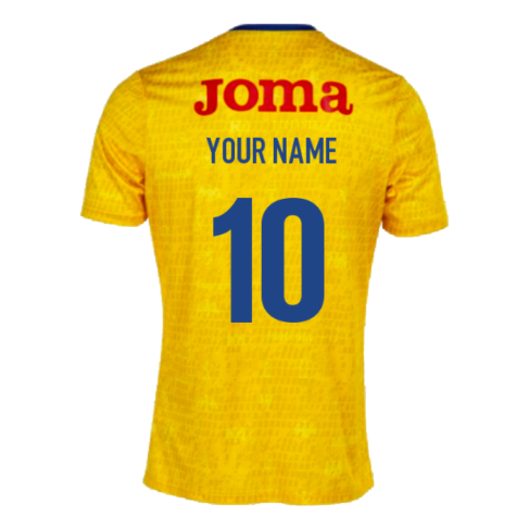 2022-2023 Romania Pre-Match Warm Up Shirt (Yellow) (Your Name)