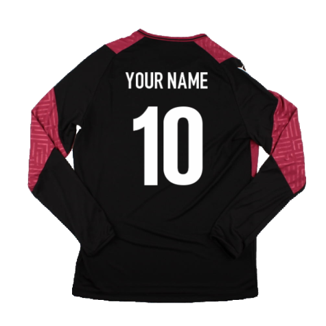 2023-2024 Wales Rugby LS Training Shirt (Black) (Your Name)