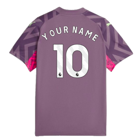 2023-2024 Man City Goalkeeper Shirt (Purple Charcoal) - Kids (Your Name)