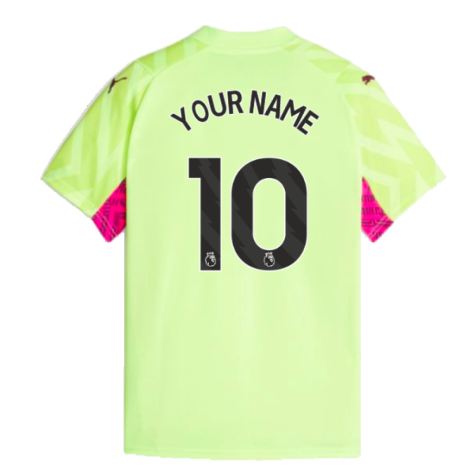 2023-2024 Man City Goalkeeper Shirt (Yellow) - Kids (Your Name)