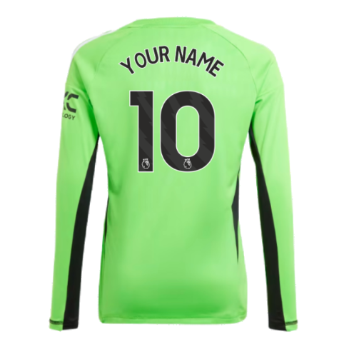 2023-2024 Man Utd Home Goalkeeper Shirt (Solar Green) - Kids (Your Name)