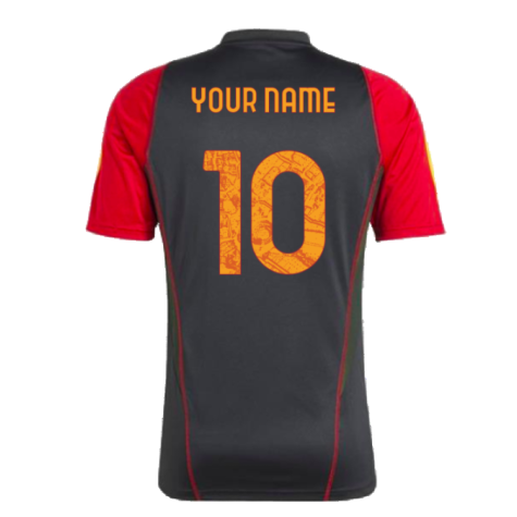 2023-2024 AS Roma Training Shirt (Black) (Your Name)