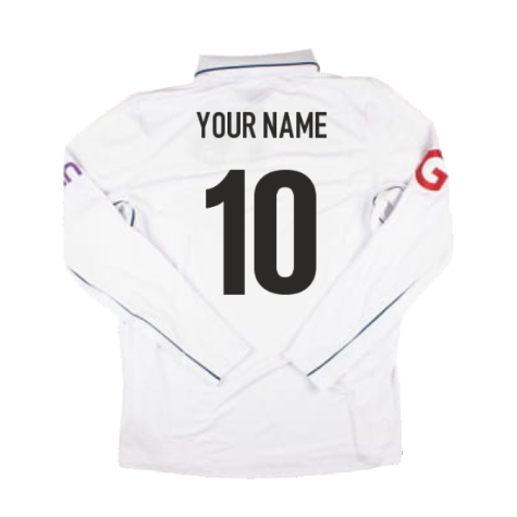 2024-2025 England Test Cricket Pro LS Shirt (White) (Your Name)