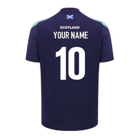 2024-2025 Scotland Rugby Training Poly Shirt (Navy) - Kids (Your Name)