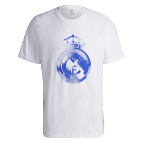 Real Madrid 2021-2022 Training Tee (White-Blue) (Your Name)