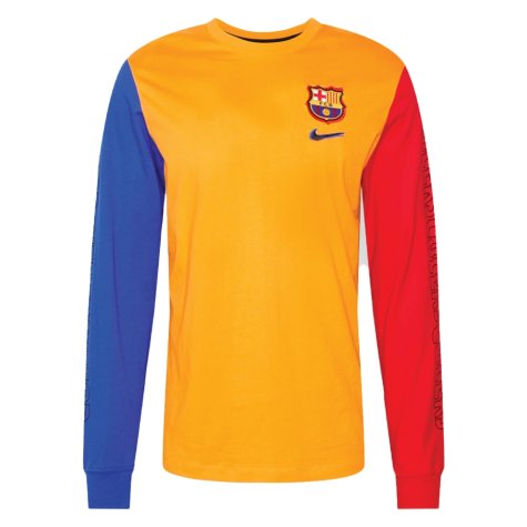 2021-2022 Barcelona LS Ignite Tee (Vivid Orange) (Your Name)