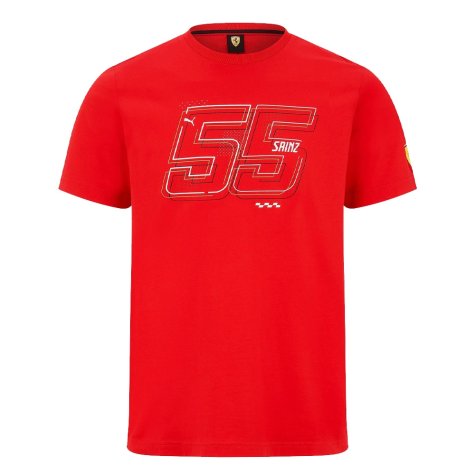 2022 Ferrari Fanwear Drivers Tee Carlos Sainz (Red) (Your Name)