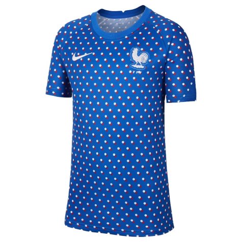 2022-2023 France Pre-Match Training Shirt (Hyper Cobalt) - Kids (Your Name)