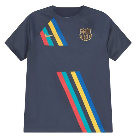 2022-2023 Barcelona Pre-Match Training Shirt (Obsidian) - Kids (O.DEMBELE 7)