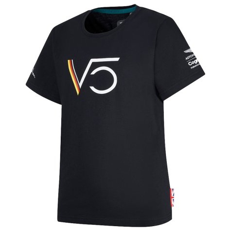 2022 Aston Martin Official SV T-Shirt Kids (Black) (Your Name)