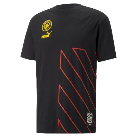 2022-2023 Man City FtblCulture Tee (Black) (Your Name)