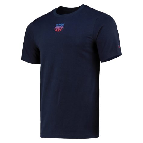 2022-2023 Barcelona Crest T-Shirt (Navy) (PEDRI 8)