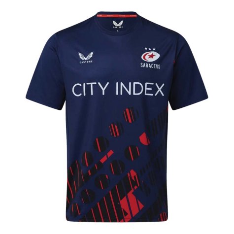 2022-2023 Saracens SS Training Tee (Navy) (Your Name)