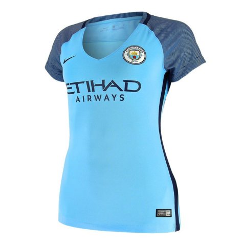 2016-2017 Man City Home Shirt (Ladies) (Your Name)