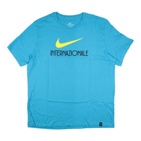 2022-2023 Inter Milan Swoosh Tee (Blue) (LAUTARO 10)