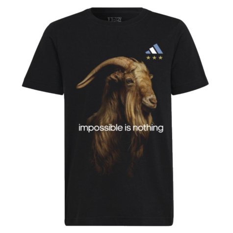 Messi Football GOAT Graphic Tee (Black) - Kids (Your Name)