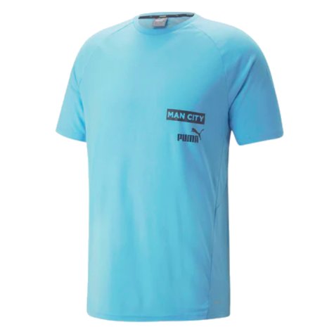 2022-2023 Man City Casuals Tee (Light Blue) (Your Name)