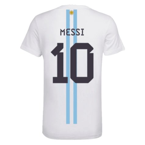 Messi Football Number 10 Graphic T-Shirt (White)