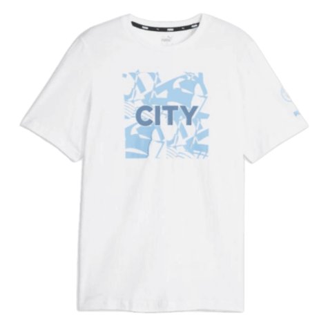 2023-2024 Man City FtblCore Graphic Tee (White) (JOAO CANCELO 7)