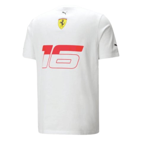 2023 Ferrari Charles Leclerc Monaco T-Shirt (White)