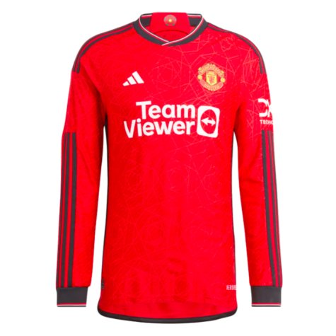 2023-2024 Man Utd Long Sleeve Home Shirt (Scholes 18)