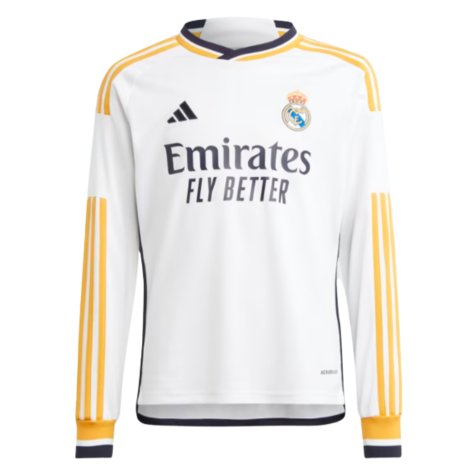 2023-2024 Real Madrid Long Sleeve Home Shirt (Kids) (Di Stefano 9)