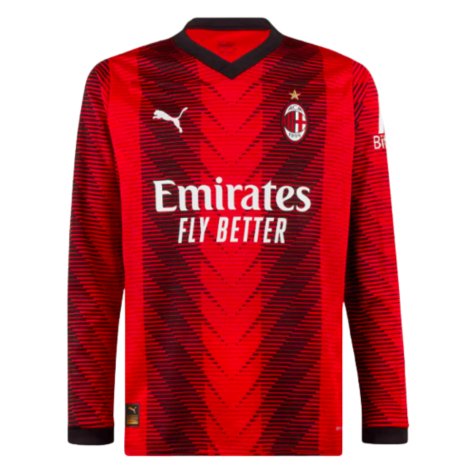 2023-2024 AC Milan Long Sleeve Home Shirt (Maldini 3)