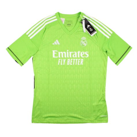 2023-2024 Real Madrid Home Goalkeeper Shirt (Solar Green) - Kids (NAVAS 1)