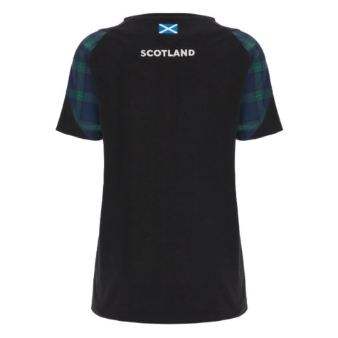 2023-2024 Scotland Rugby Travel Polycotton Shirt (Black) - Ladies