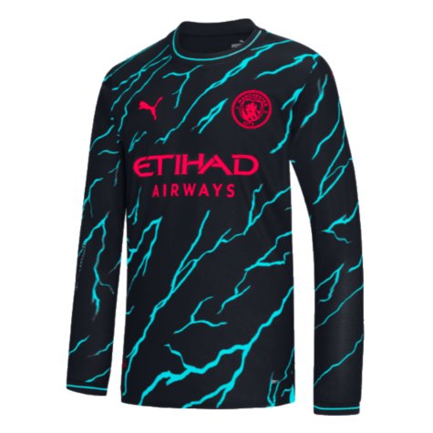 2023-2024 Man City Long Sleeve Third Shirt (KUN AGUERO 10)