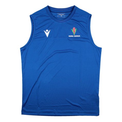 2023-2024 Samoa Rugby Sleeveless Training Jersey (Royal) (Your Name)