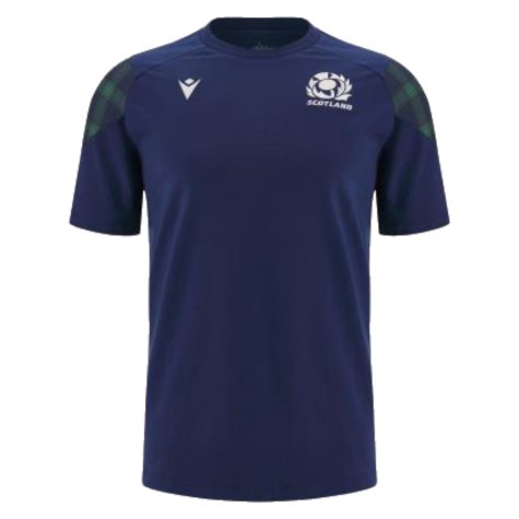 2023-2024 Scotland Rugby Travel Polycotton T-Shirt (Navy) (Your Name)