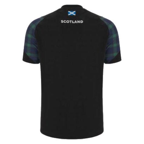 2023-2024 Scotland Rugby Travel Polycotton T-Shirt (Black) (Your Name)