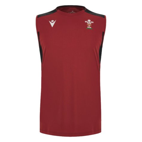 2023-2024 Wales Rugby Sleeveless Training Vest (Red) (Your Name)