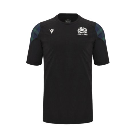 2023-2024 Scotland Rugby Travel Cotton Tee (Black) - Kids (Your Name)